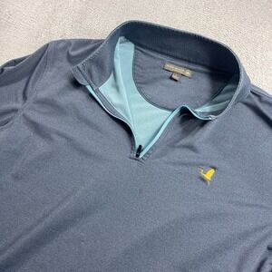 PETER MILLAR Mens Perth Mélange Performance Quarter-Zip MEOEK40B Navy Size Large